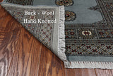 Grey Bokhara Handmade Wool Rug - 3' 1" X 5' 4"