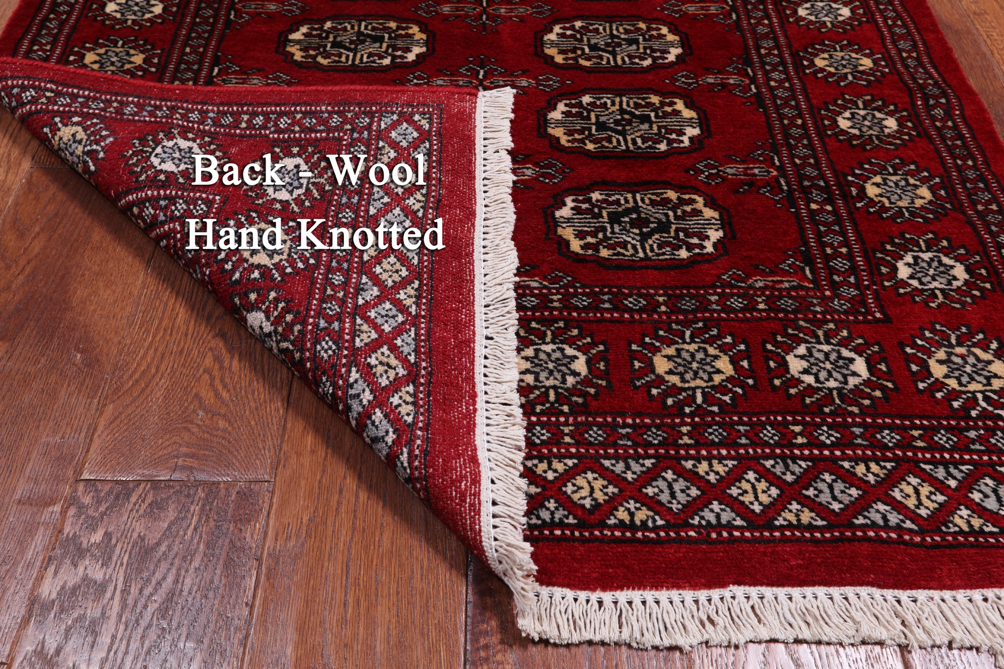 Red Bokhara Hand-Knotted Wool Rug - 3' 1" X 5' 4"