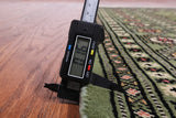 Green Bokhara Handmade Wool Runner Rug - 3' 1" X 5' 7"