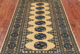 Gold Bokhara Hand Knotted Wool Rug - 2' 11" X 5' 0"