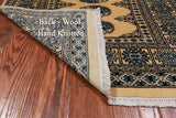Gold Bokhara Hand Knotted Wool Rug - 2' 11" X 5' 0"