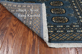 Blue Bokhara Hand-Knotted Wool Rug - 3' 1" X 4' 9"