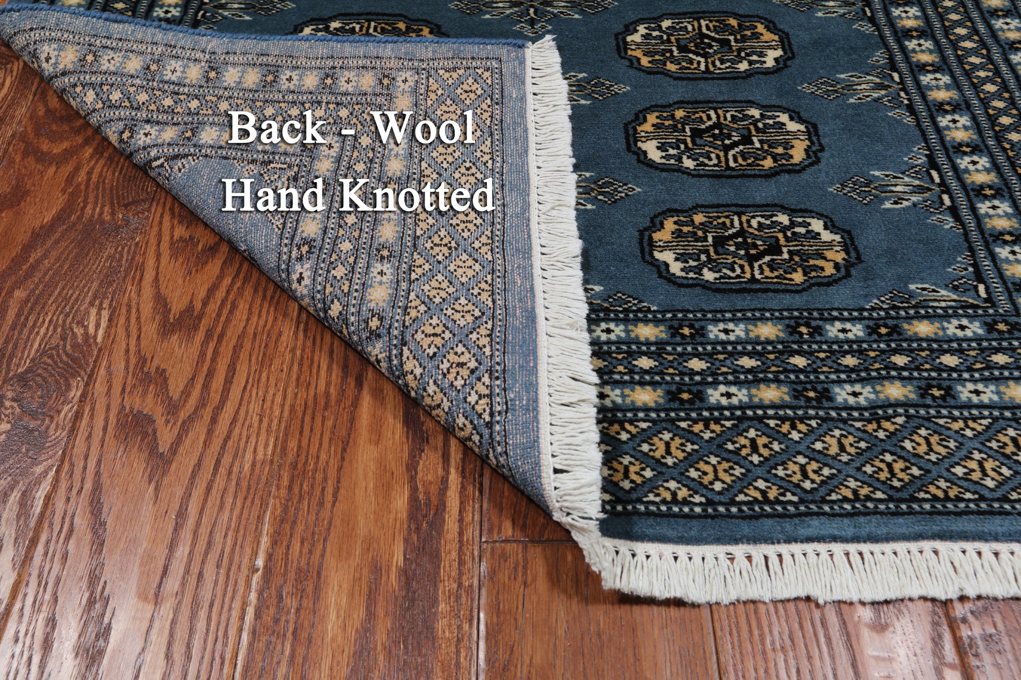 Blue Bokhara Hand-Knotted Wool Rug - 3' 1" X 4' 9"