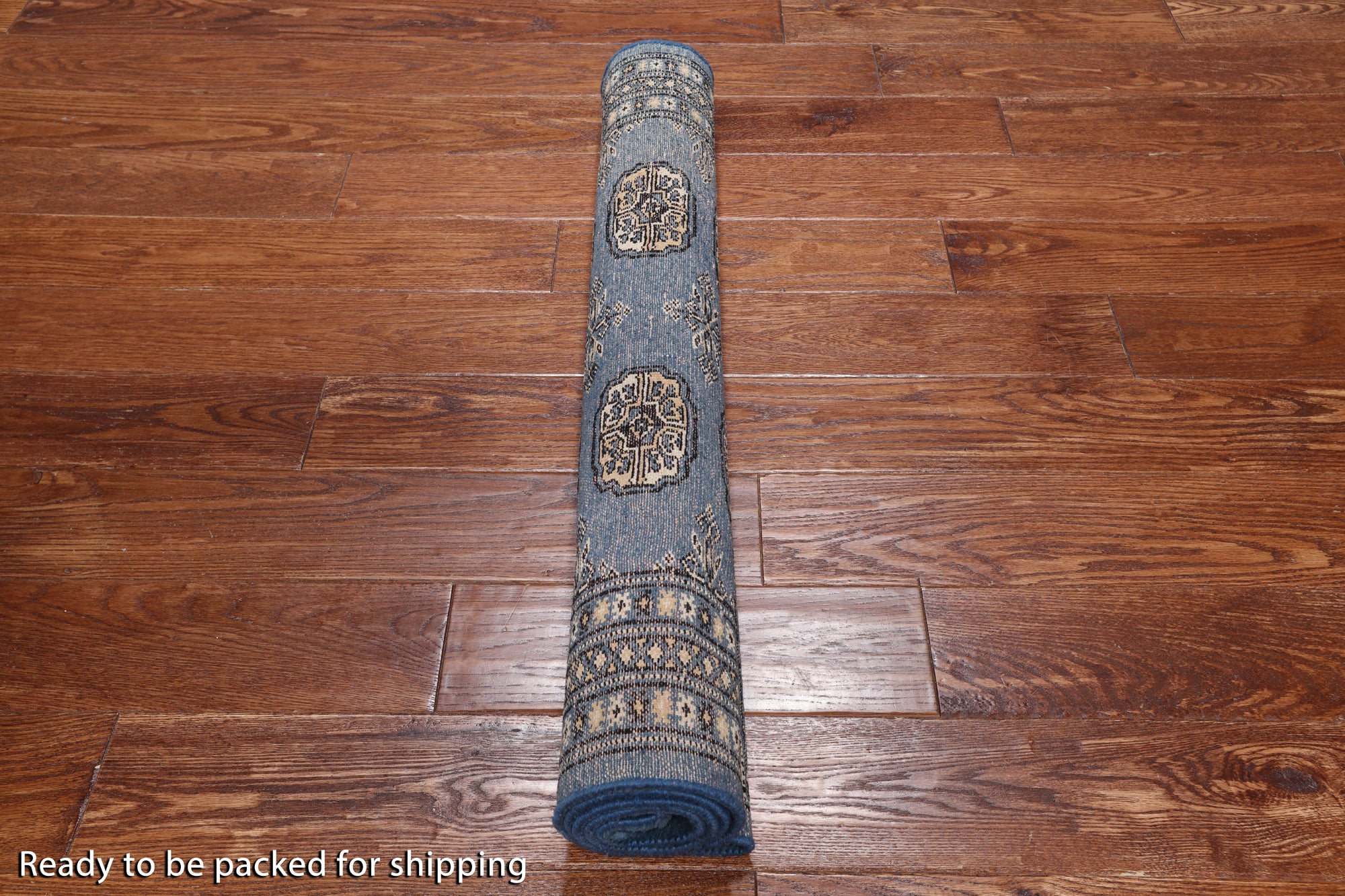 Blue Bokhara Hand-Knotted Wool Rug - 3' 1" X 4' 9"