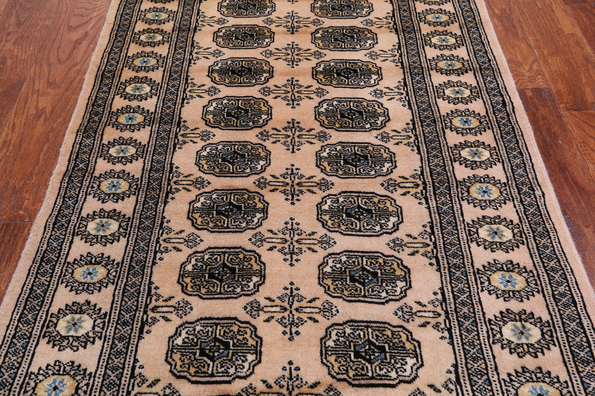 Ivory Bokhara Hand Knotted Wool Rug - 3' 1" X 5' 3"