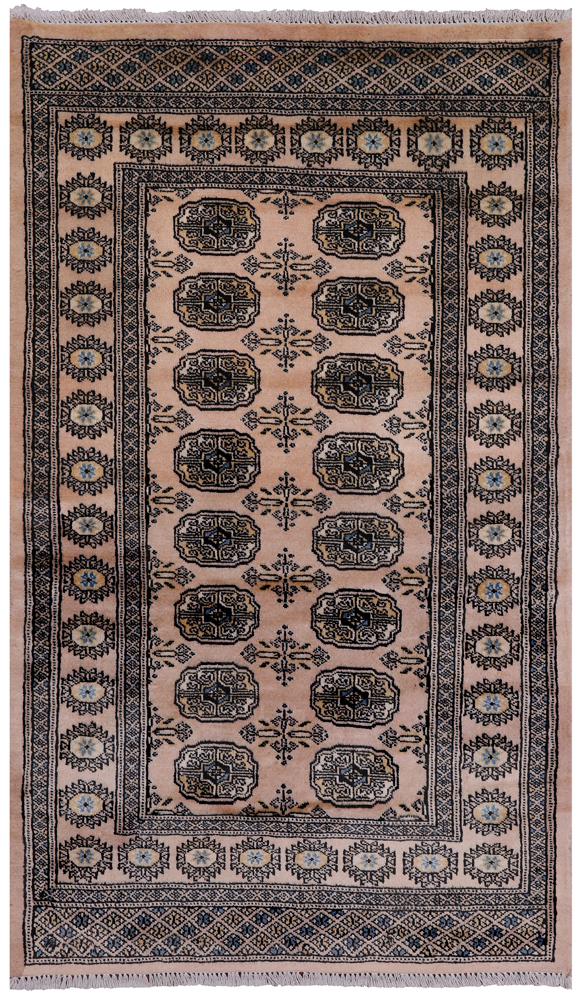Ivory Bokhara Hand Knotted Wool Rug - 3' 1" X 5' 3"