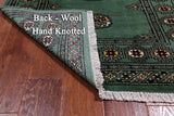 Green Bokhara Hand-Knotted Wool Rug - 2' 11" X 5' 0"