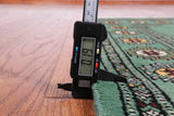 Green Bokhara Hand-Knotted Wool Rug - 2' 11" X 5' 0"
