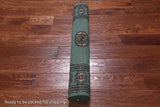 Green Bokhara Hand-Knotted Wool Rug - 2' 11" X 5' 0"