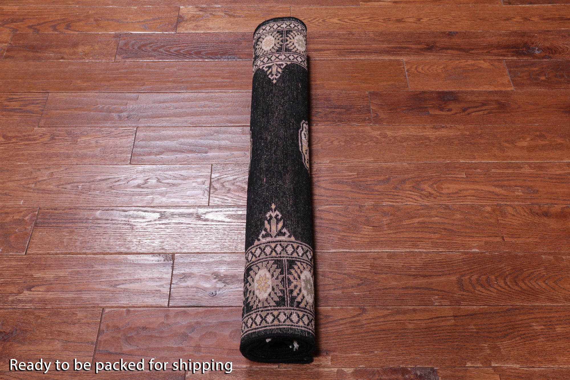 Black Bokhara Hand-Knotted Wool Rug - 3' 0" X 5' 0"
