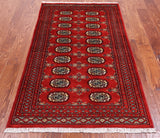 Red Bokhara Hand-Knotted Wool Rug - 3' 0" X 5' 4"