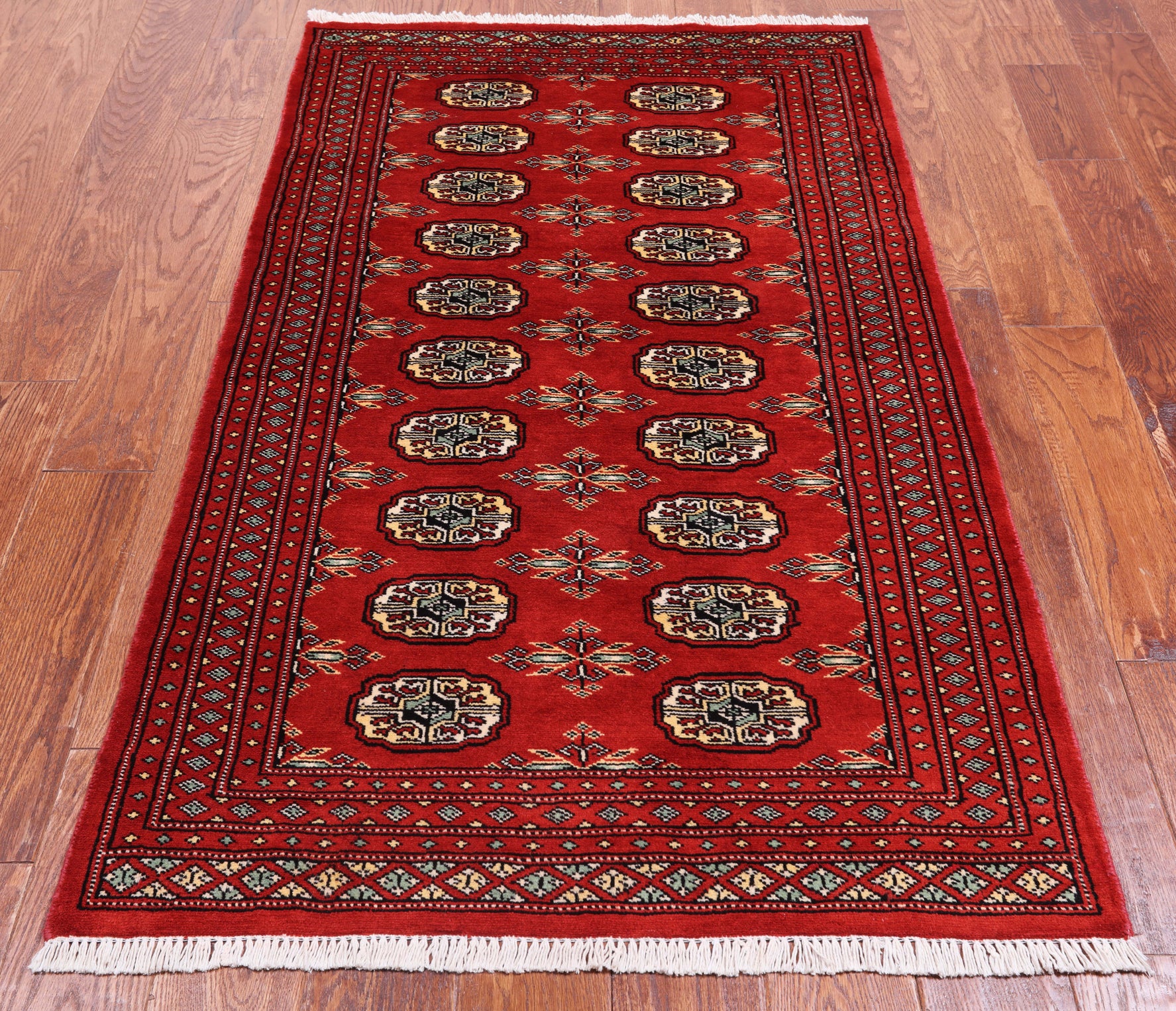 Red Bokhara Hand-Knotted Wool Rug - 3' 0" X 5' 4"