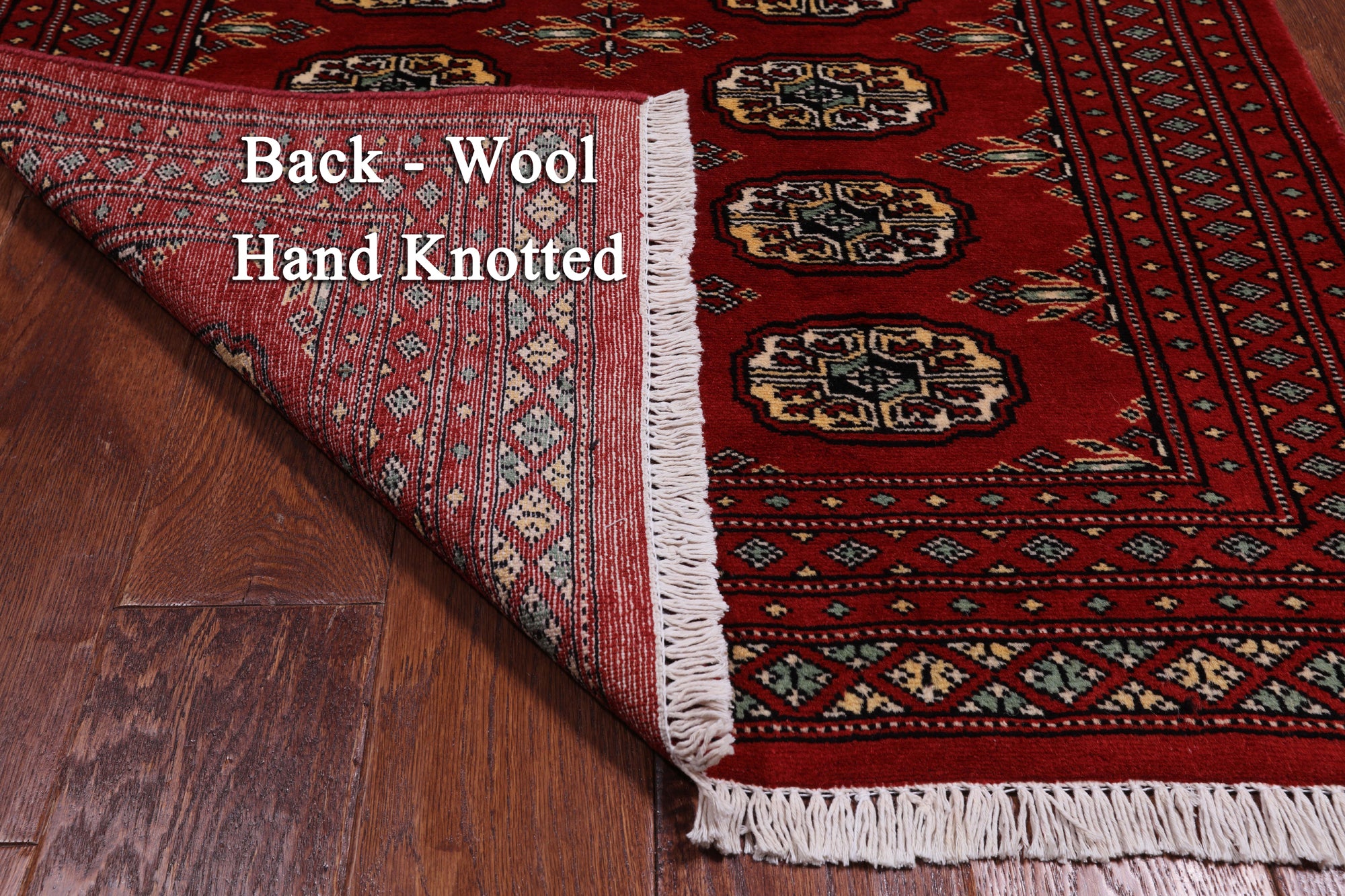 Red Bokhara Hand-Knotted Wool Rug - 3' 0" X 5' 4"