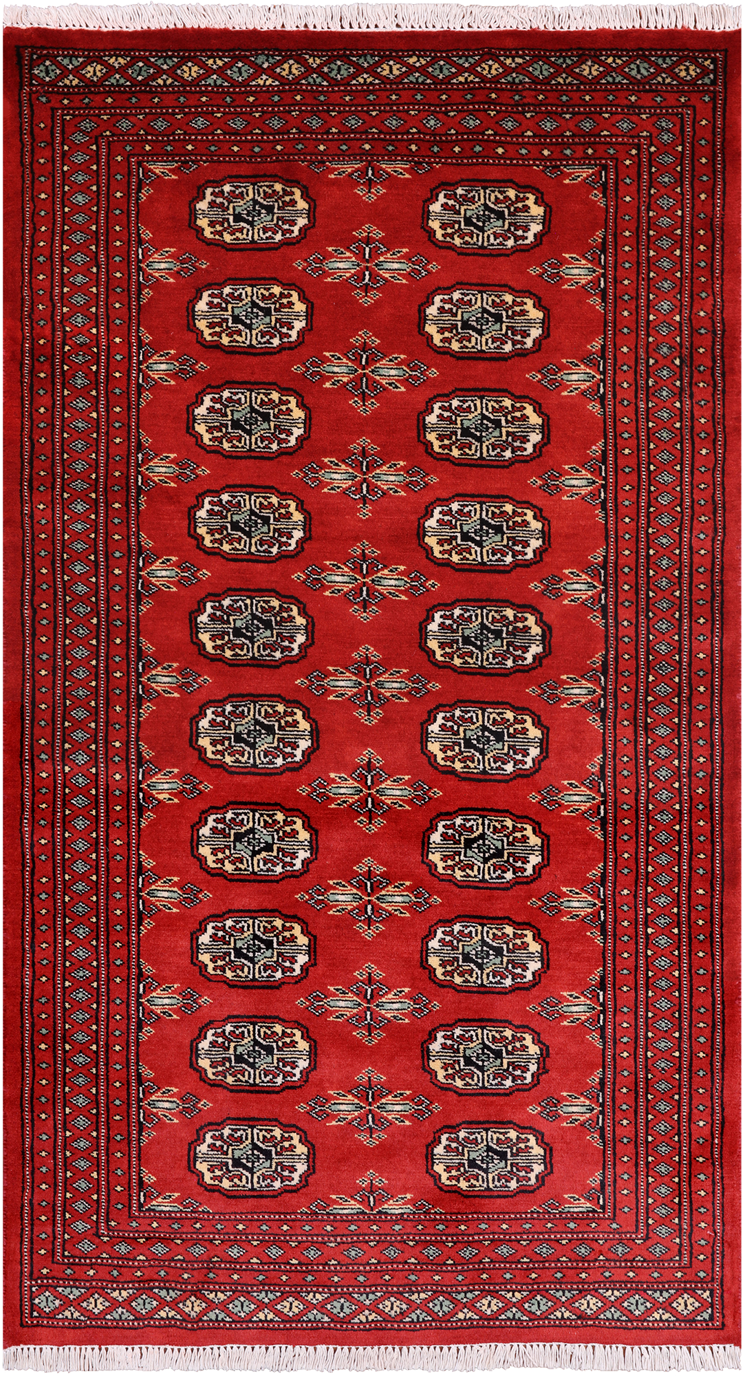 Red Bokhara Hand-Knotted Wool Rug - 3' 0" X 5' 4"
