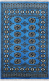Blue Bokhara Handmade Wool Rug - 2' 11" X 4' 10"