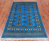 Blue Bokhara Handmade Wool Rug - 2' 11" X 4' 10"