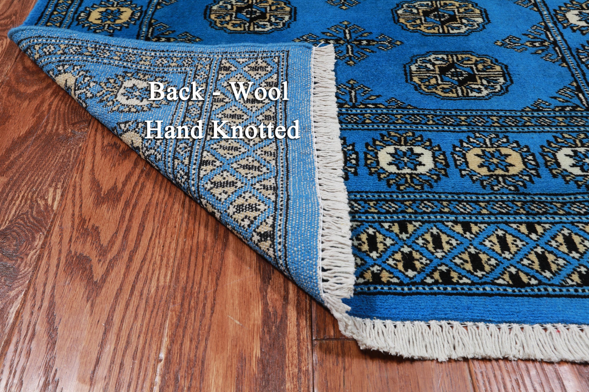 Blue Bokhara Handmade Wool Rug - 2' 11" X 4' 10"