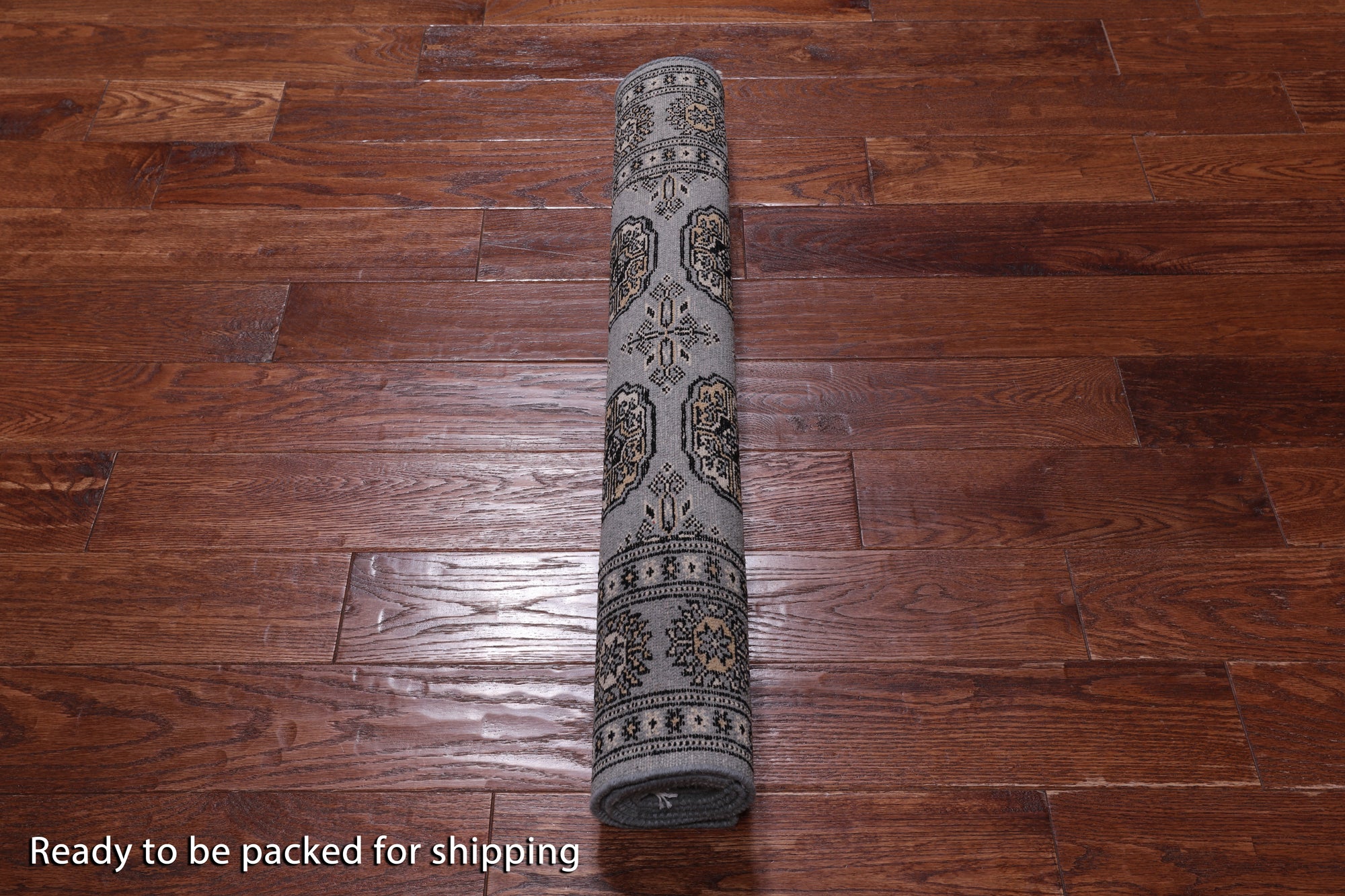 Grey Bokhara Hand Knotted Wool Rug - 3' 1" X 5' 4"