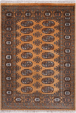 Gold Bokhara Handmade Wool Rug - 3' 0" X 4' 4"