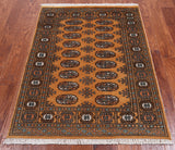 Gold Bokhara Handmade Wool Rug - 3' 0" X 4' 4"