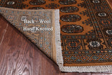 Gold Bokhara Handmade Wool Rug - 3' 0" X 4' 4"
