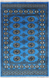 Blue Bokhara Hand-Knotted Wool Rug - 3' 1" X 4' 10"