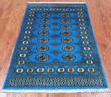 Blue Bokhara Hand-Knotted Wool Rug - 3' 1" X 4' 10"