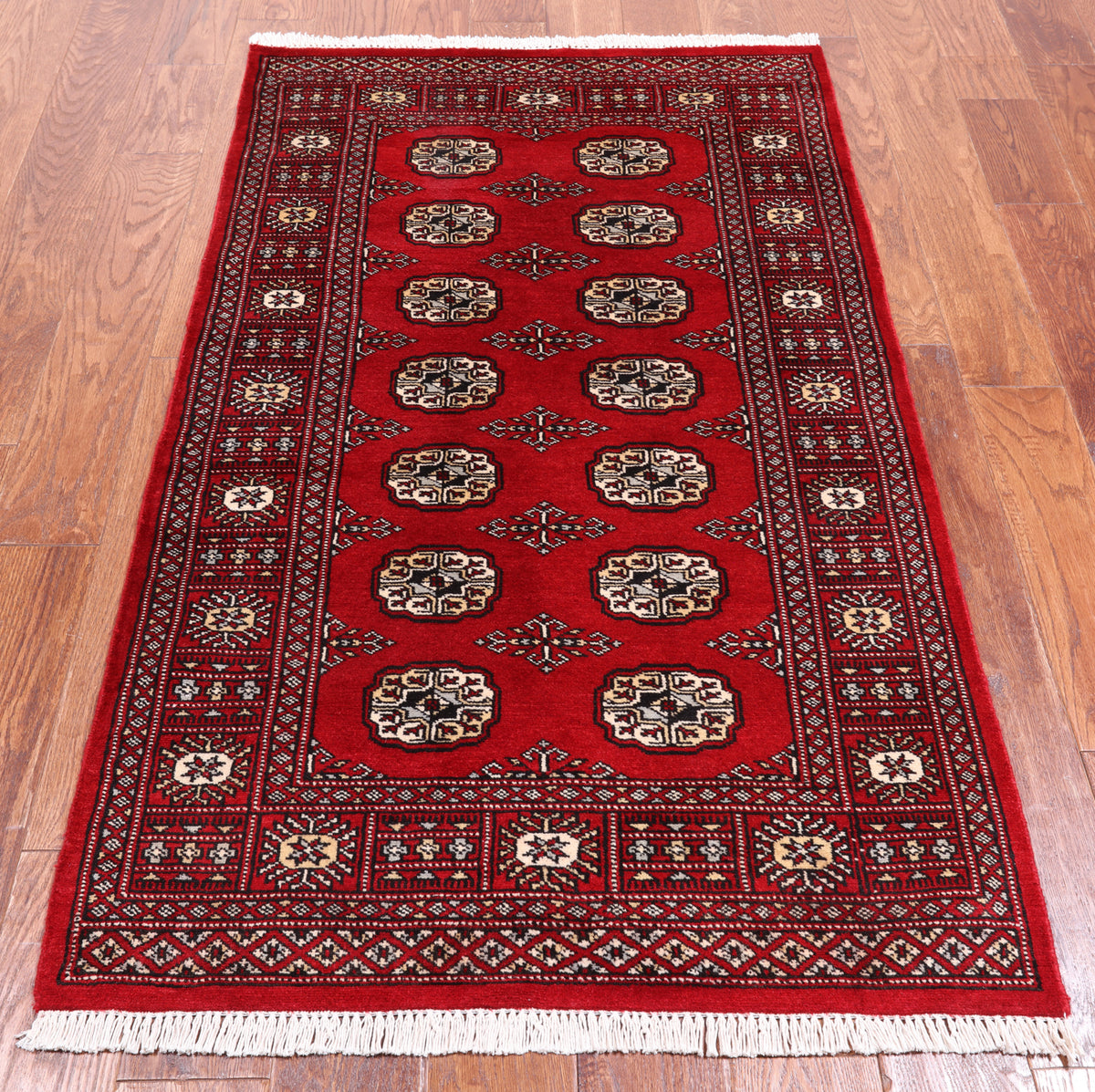 Red Bokhara Handmade Wool Rug - 3' 0" X 5' 3"