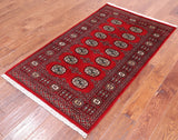 Red Bokhara Handmade Wool Rug - 3' 0" X 5' 3"