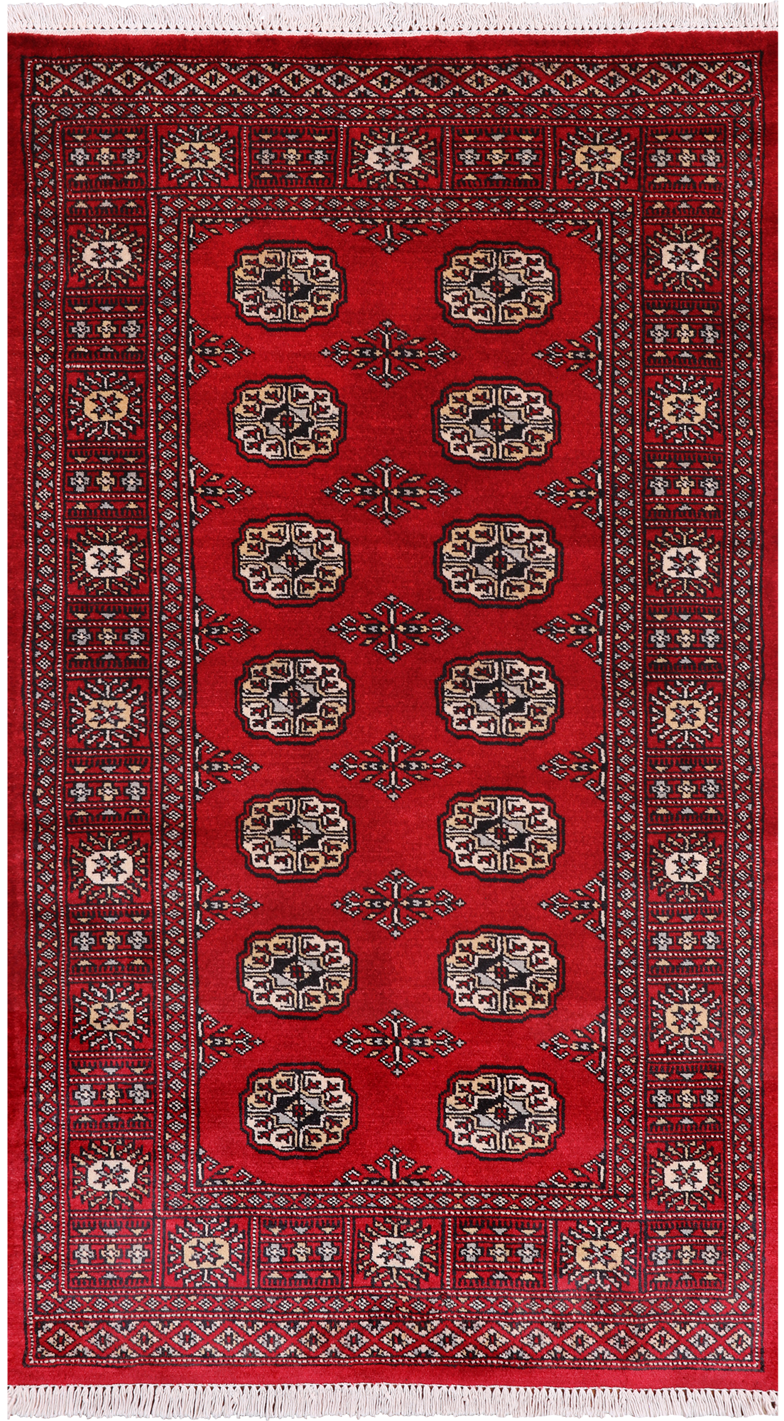Red Bokhara Handmade Wool Rug - 3' 0" X 5' 3"