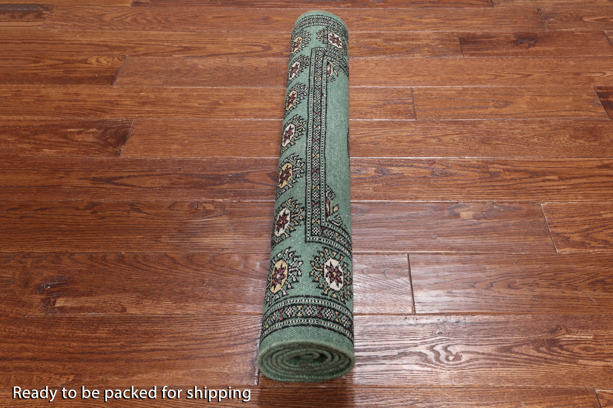 Green Bokhara Hand Knotted Wool Rug - 2' 11" X 5' 4"