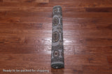 Grey Bokhara Hand-Knotted Wool Rug - 3' 1" X 5' 1"