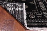 Black Bokhara Handmade Wool Rug - 2' 11" X 5' 5"