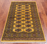 Gold Bokhara Handmade Wool Rug - 3' 0" X 5' 3"
