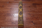 Gold Bokhara Handmade Wool Rug - 3' 0" X 5' 3"