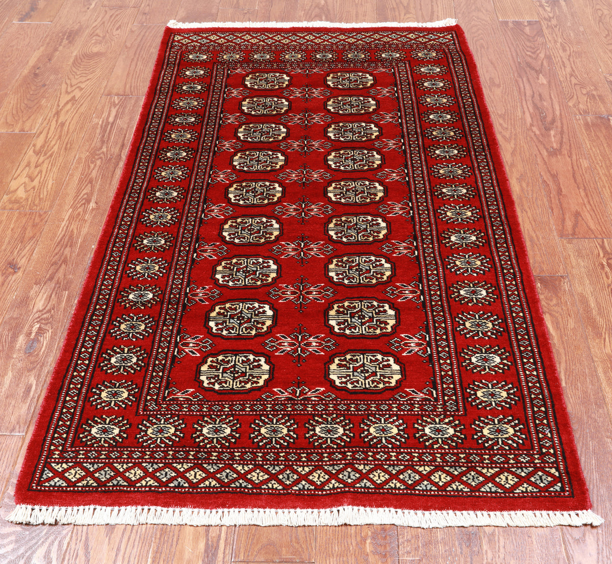 Red Bokhara Handmade Wool Rug - 3' 0" X 5' 4"