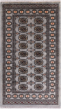 Grey Bokhara Hand-Knotted Wool Rug - 3' 0" X 5' 4"