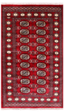 Red Bokhara Hand Knotted Wool Rug - 3' 1" X 5' 2"