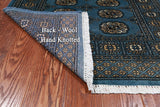 Blue Bokhara Hand-Knotted Wool Rug - 3' 1" X 4' 11"