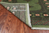 Green Bokhara Handmade Wool Rug - 3' 0" X 4' 11"