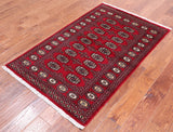 Red Bokhara Handmade Wool Rug - 3' 0" X 4' 10"