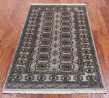 Grey Bokhara Hand Knotted Wool Rug - 3' 1" X 5' 1"