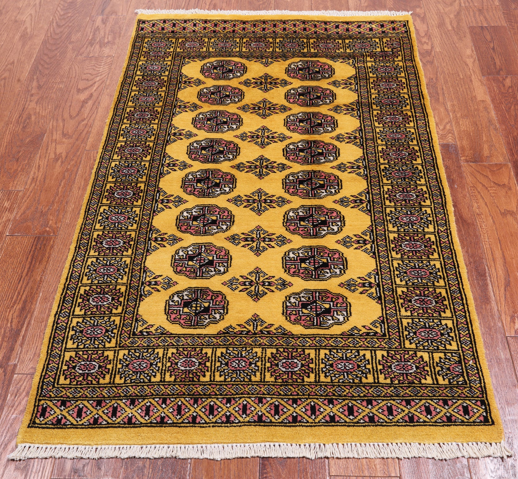 Gold Bokhara Handmade Wool Rug - 3' 0" X 5' 0"