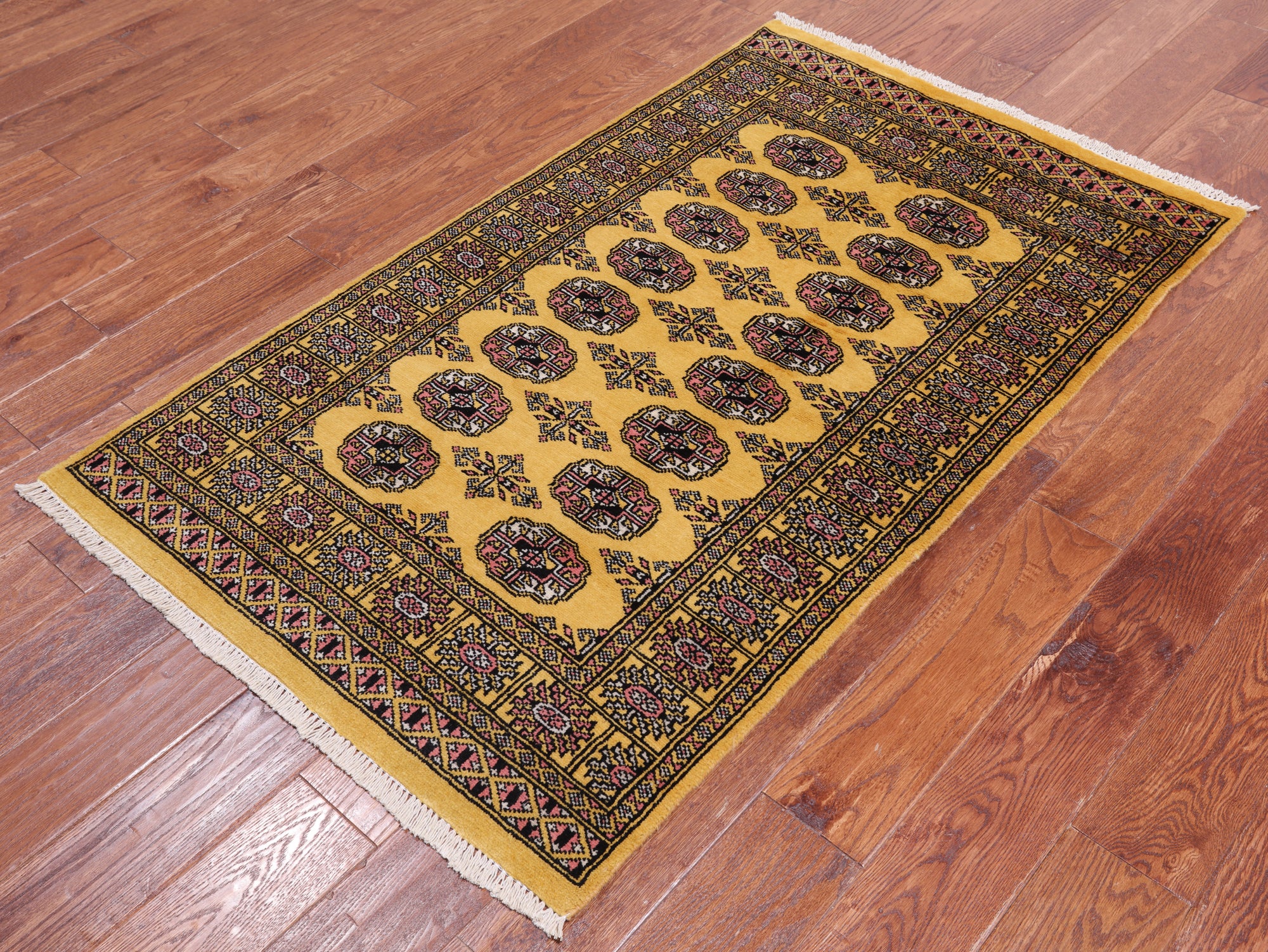 Gold Bokhara Handmade Wool Rug - 3' 0" X 5' 0"