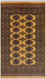Gold Bokhara Handmade Wool Rug - 3' 0" X 5' 0"