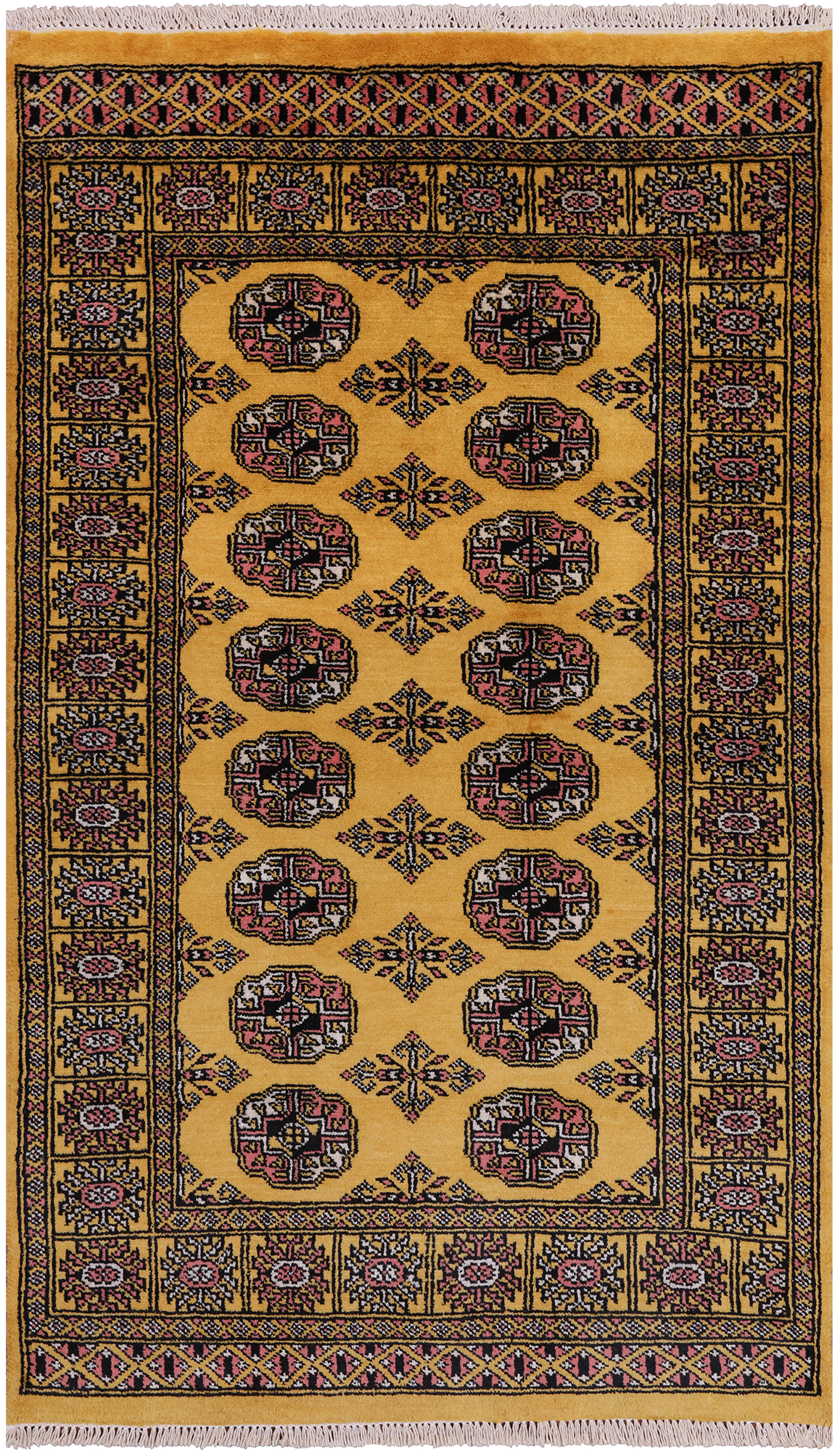 Gold Bokhara Handmade Wool Rug - 3' 0" X 5' 0"