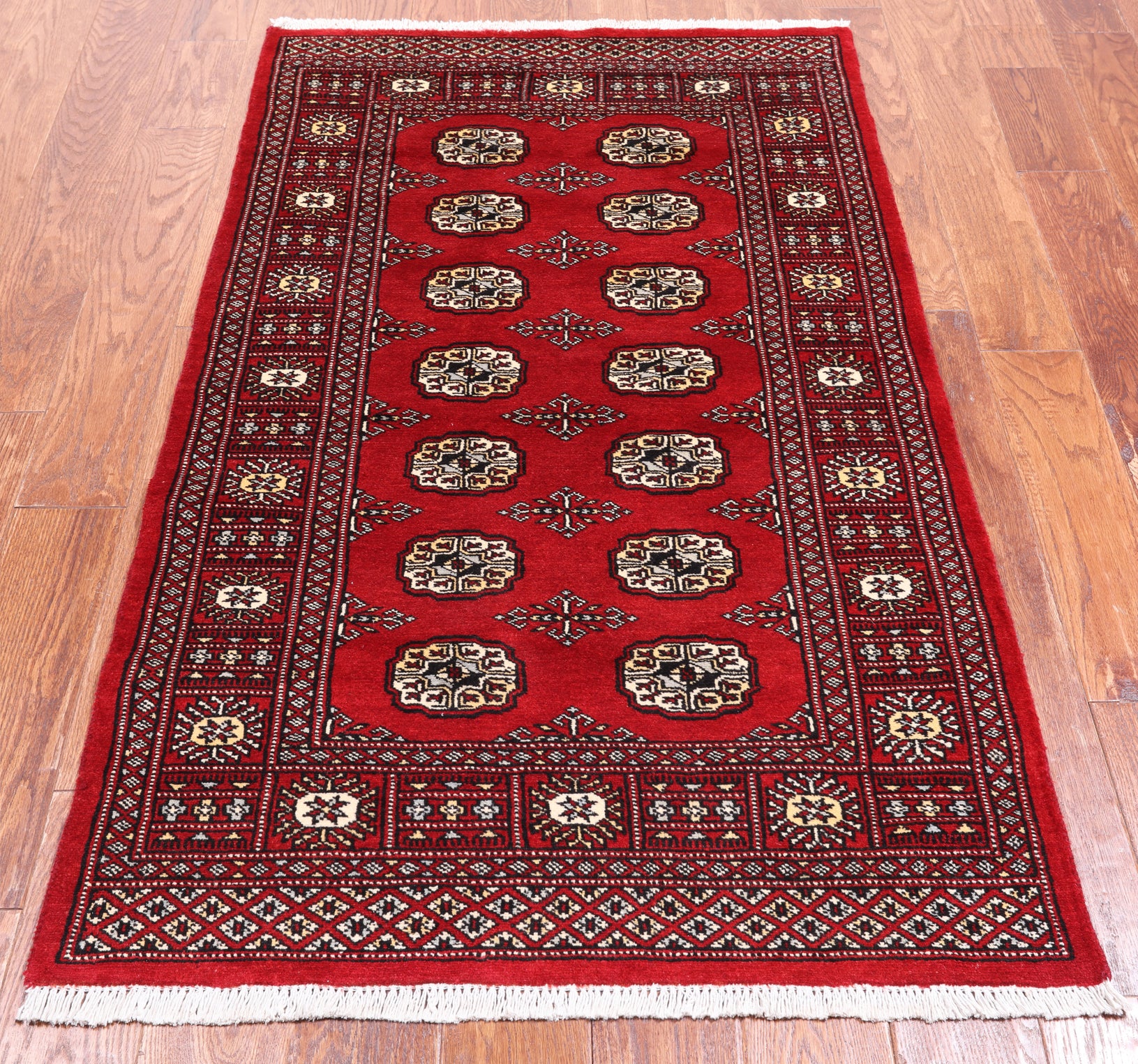 Red Bokhara Hand-Knotted Wool Rug - 3' 0" X 5' 3"