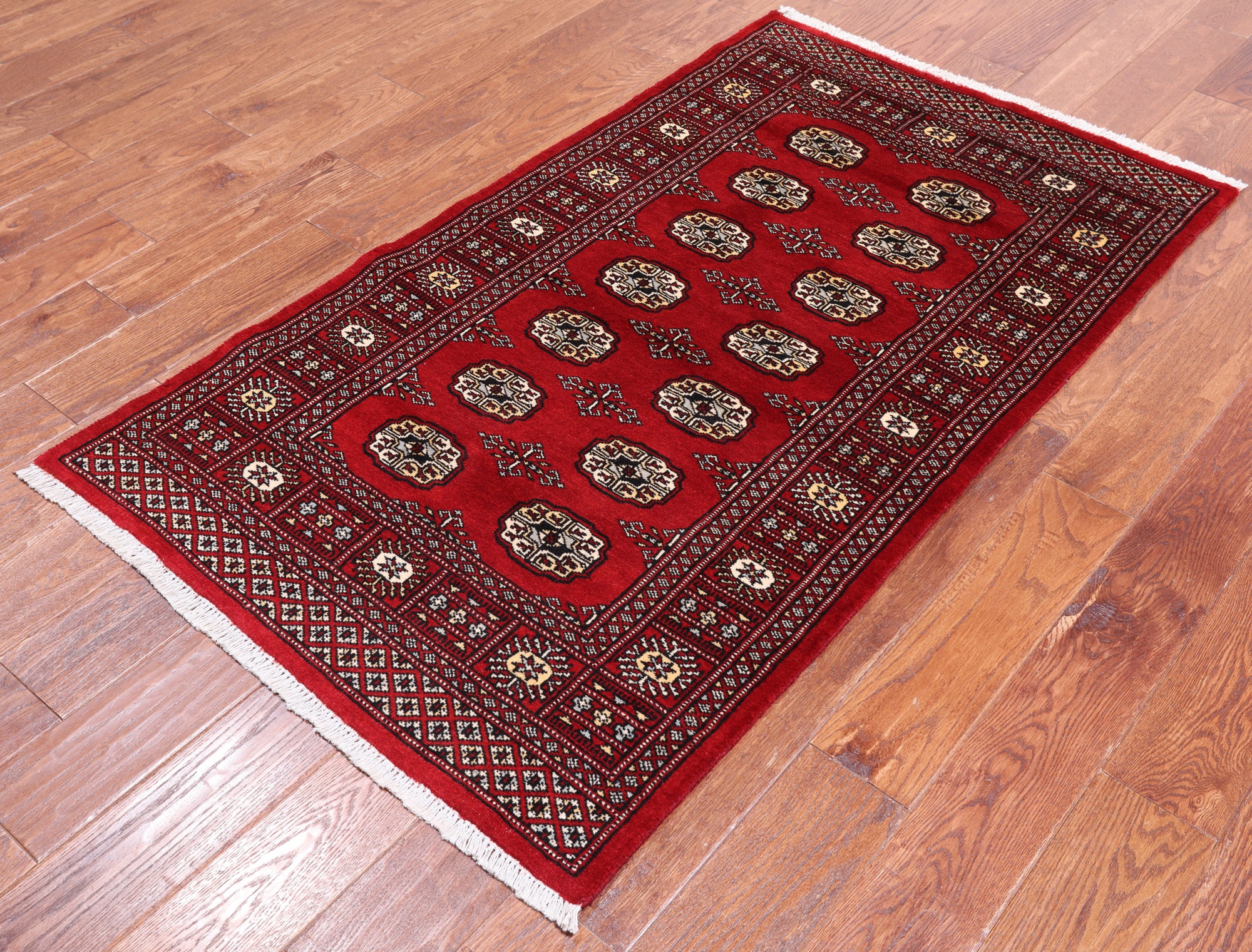 Red Bokhara Hand-Knotted Wool Rug - 3' 0" X 5' 3"