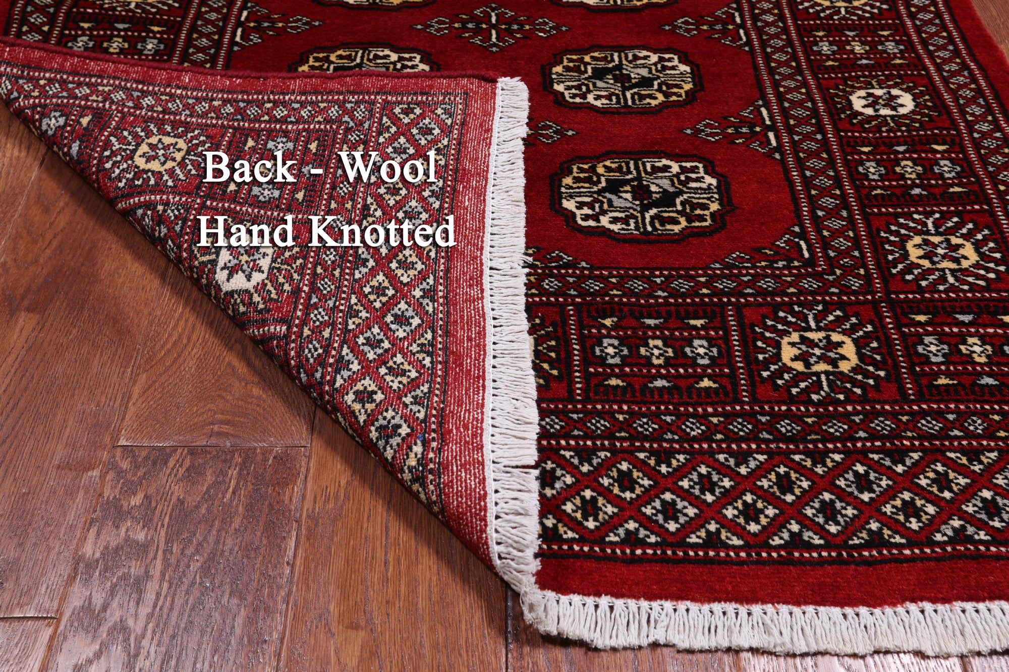 Red Bokhara Hand-Knotted Wool Rug - 3' 0" X 5' 3"