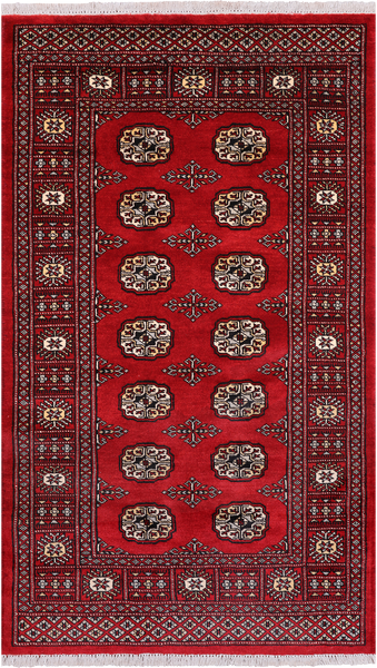 Red Bokhara Hand-Knotted Wool Rug - 3' 0" X 5' 3"